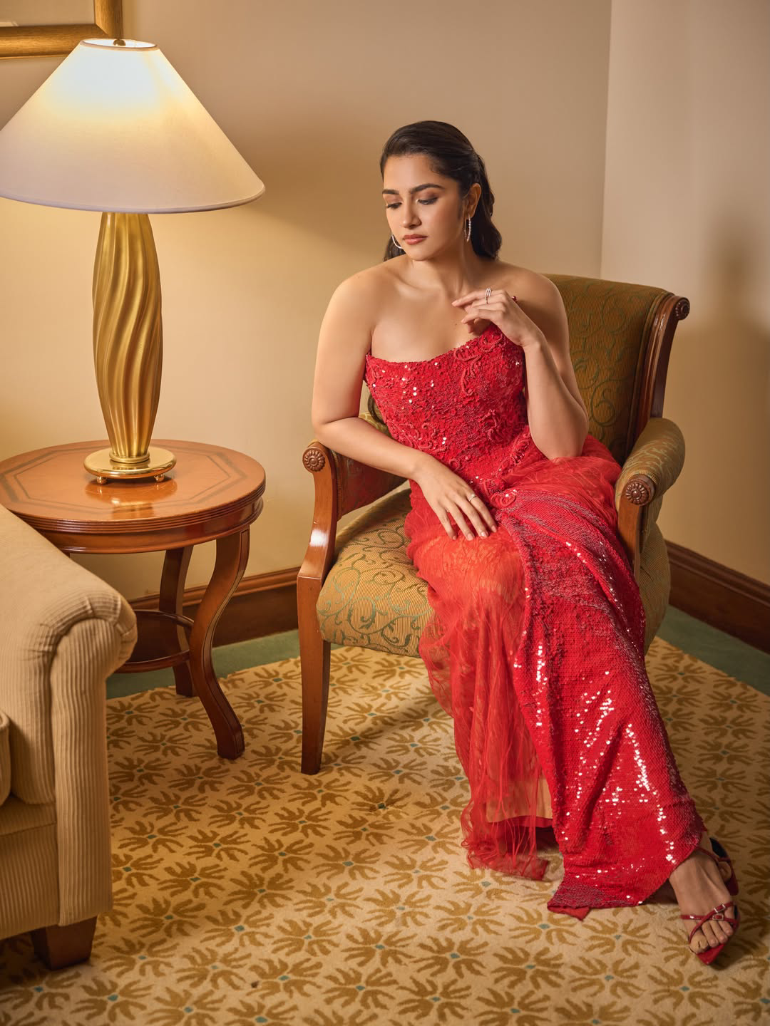 Rukmini vasanth latest photos in red dress