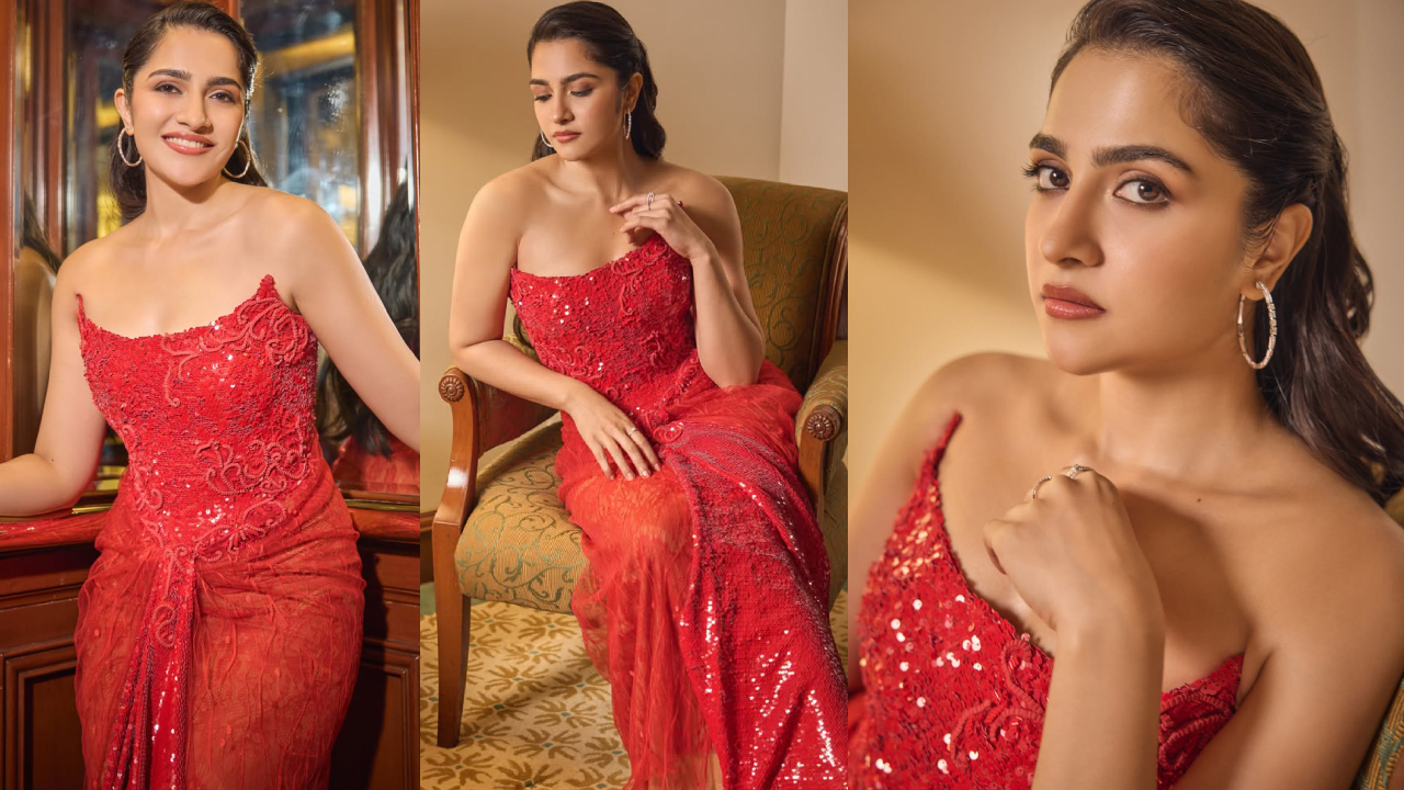 Rukmini Vasanth: రెడ్ డ్రెస్సులో రుక్మిణి గ్లామర్ రచ్చ.. పరువాలు చూపిస్తూ కుర్రోళ్లకు వల.. ఫొటోలు