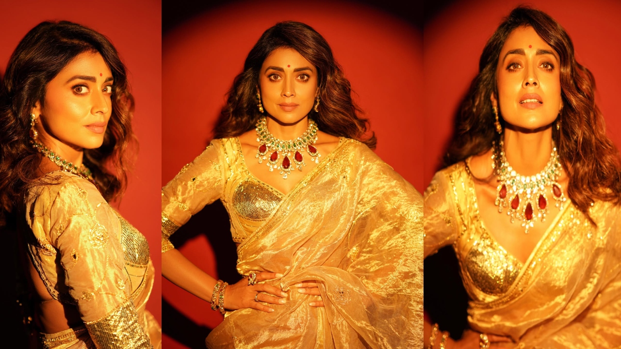 Shriya Saran : బంగారు రంగు చీరలో.. సంప్రదాయ పద్ధతిలో శ్రియ శ‌ర‌న్ మెరుపులు..