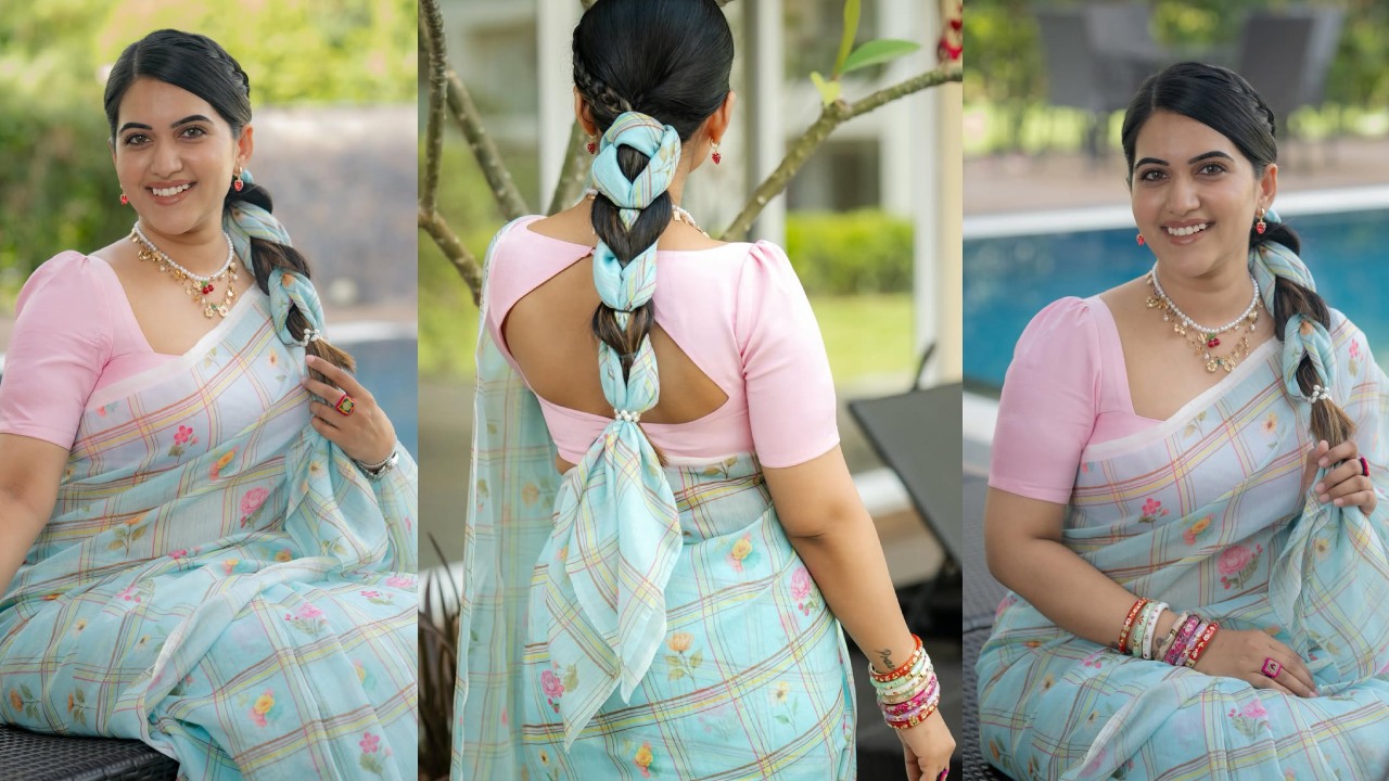 Anchor Sravanthi : వెరైటీ జడ వేసి.. చీరకట్టులో యాంకర్ స్రవంతి.. ఫొటోలు..