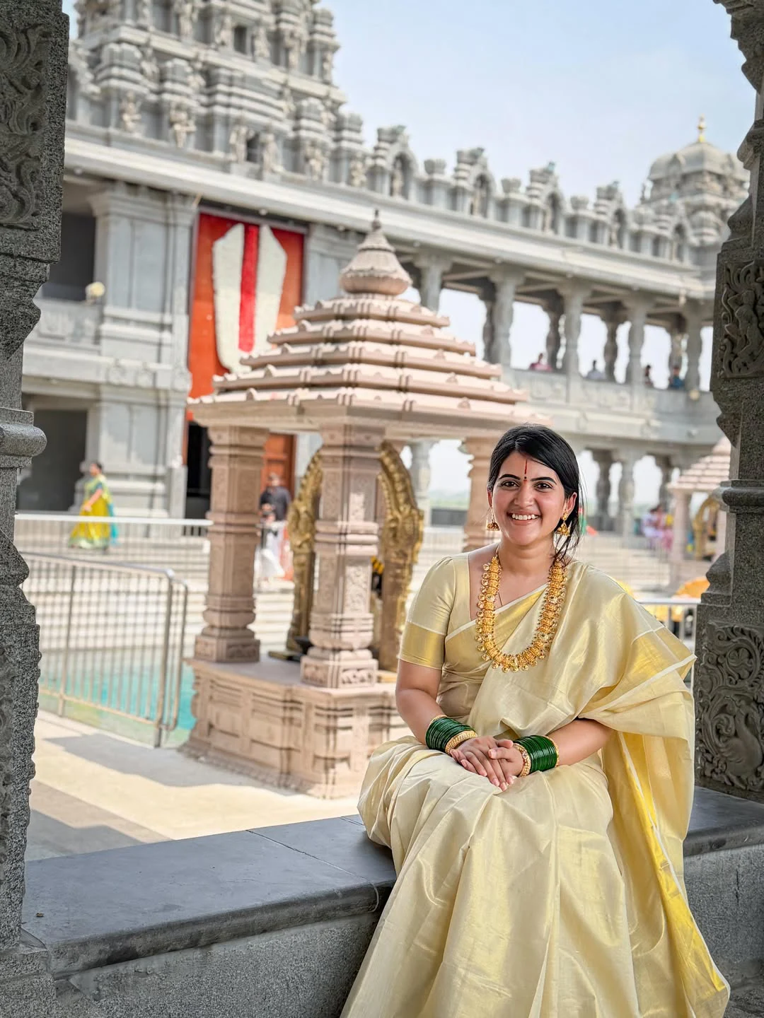 Sravanthi Chokarapu Visits Swarnagiri Temple