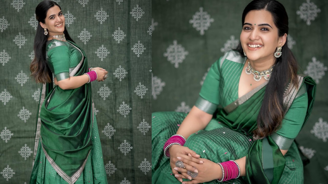 Anchor Sravanthi : ఆకుపచ్చని హాఫ్ శారీలో.. స్రవంతి సందడి.. ఎంత క్యూట్ గా ఉందో..