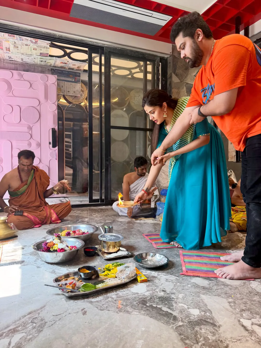 Star Anchor Sreemukhi Perform House Warming Ceremony in Her New Home