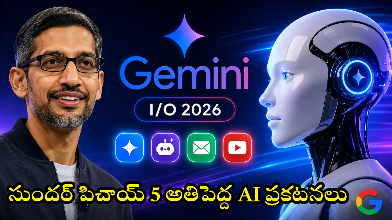 Google I/O 2026 : గూగుల్ ఫ్యూచర్ ప్లాన్ రెడీ.. సుందర్ పిచాయ్ 5 అతిపెద్ద AI ప్రకటనలు ఇవే!