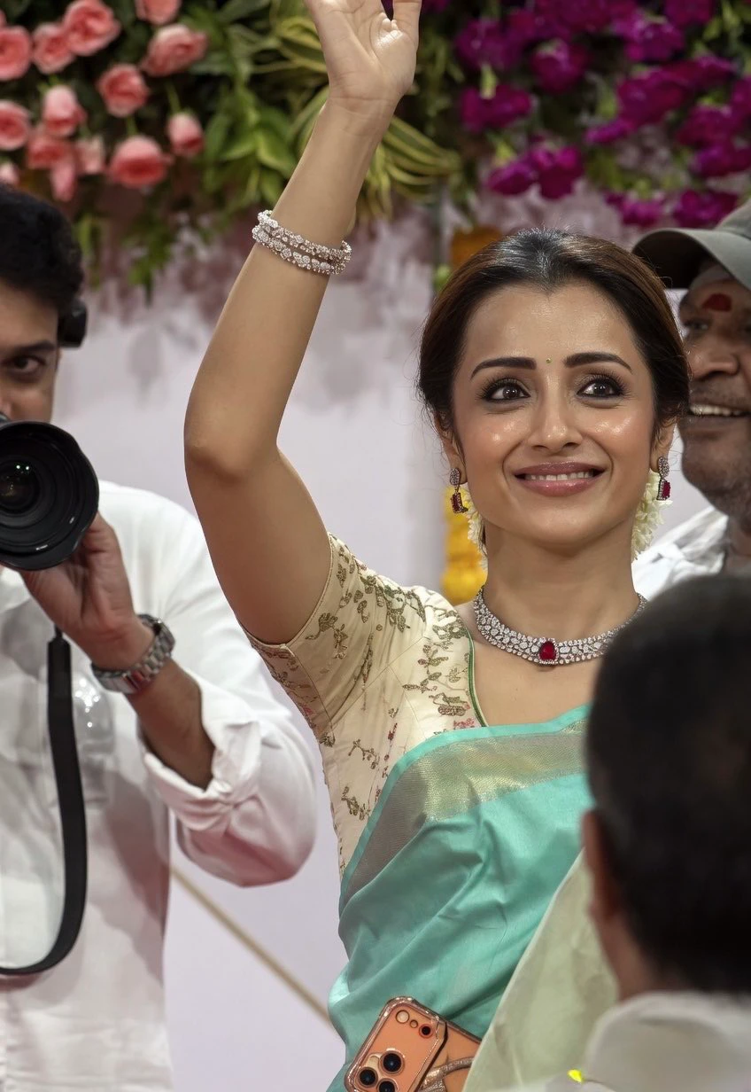 Trisha Appearance in Vijay Oath Ceremony