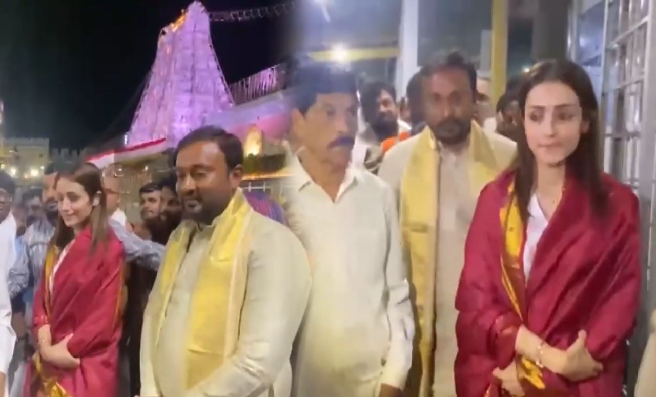 Trisha Krishnan offers prayers at Tirumala Temple on her birthday SH