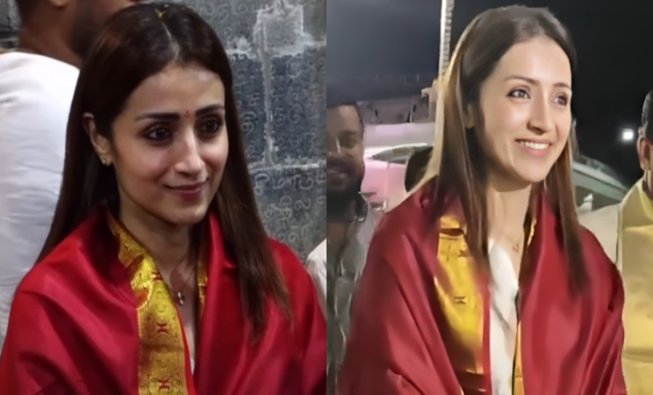 Trisha Krishnan offers prayers at Tirumala Temple on her birthday SH