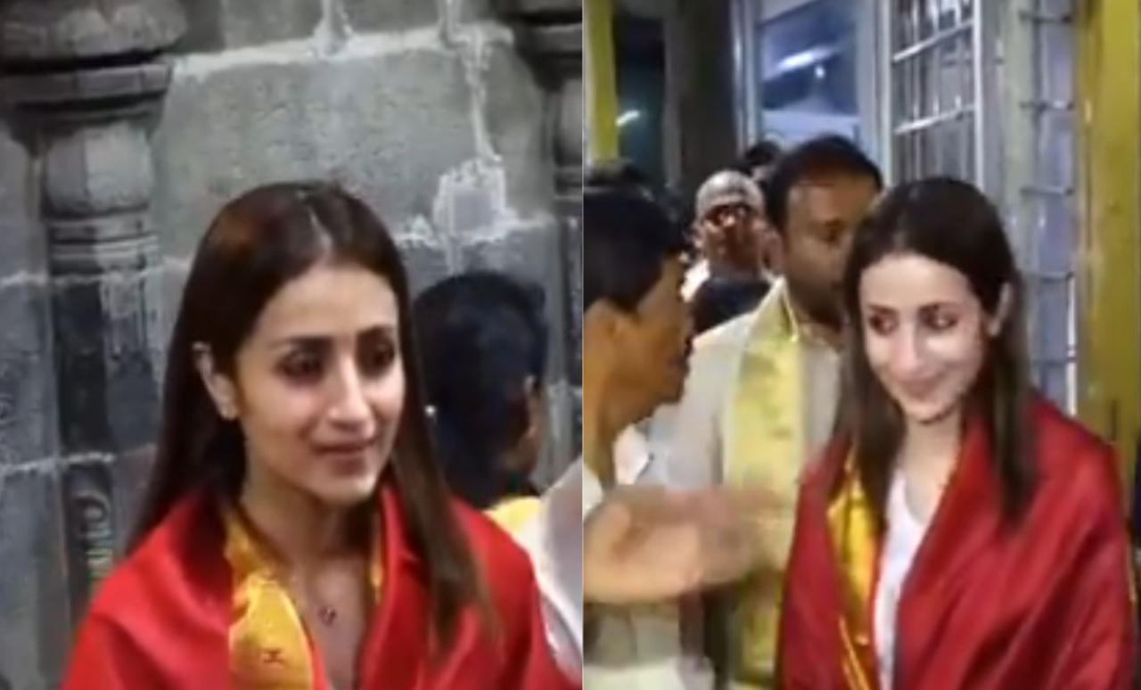 Trisha Krishnan offers prayers at Tirumala Temple on her birthday SH