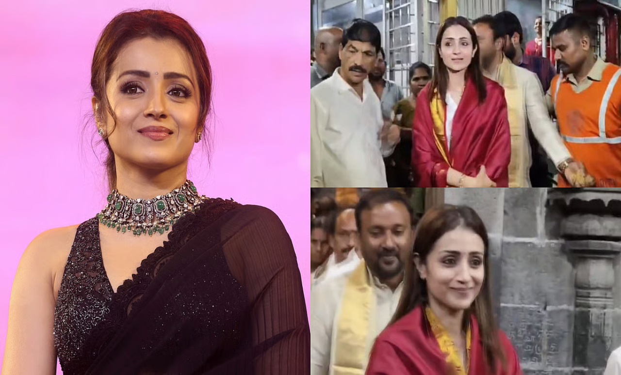 Trisha Krishnan offers prayers at Tirumala Temple on her birthday SH