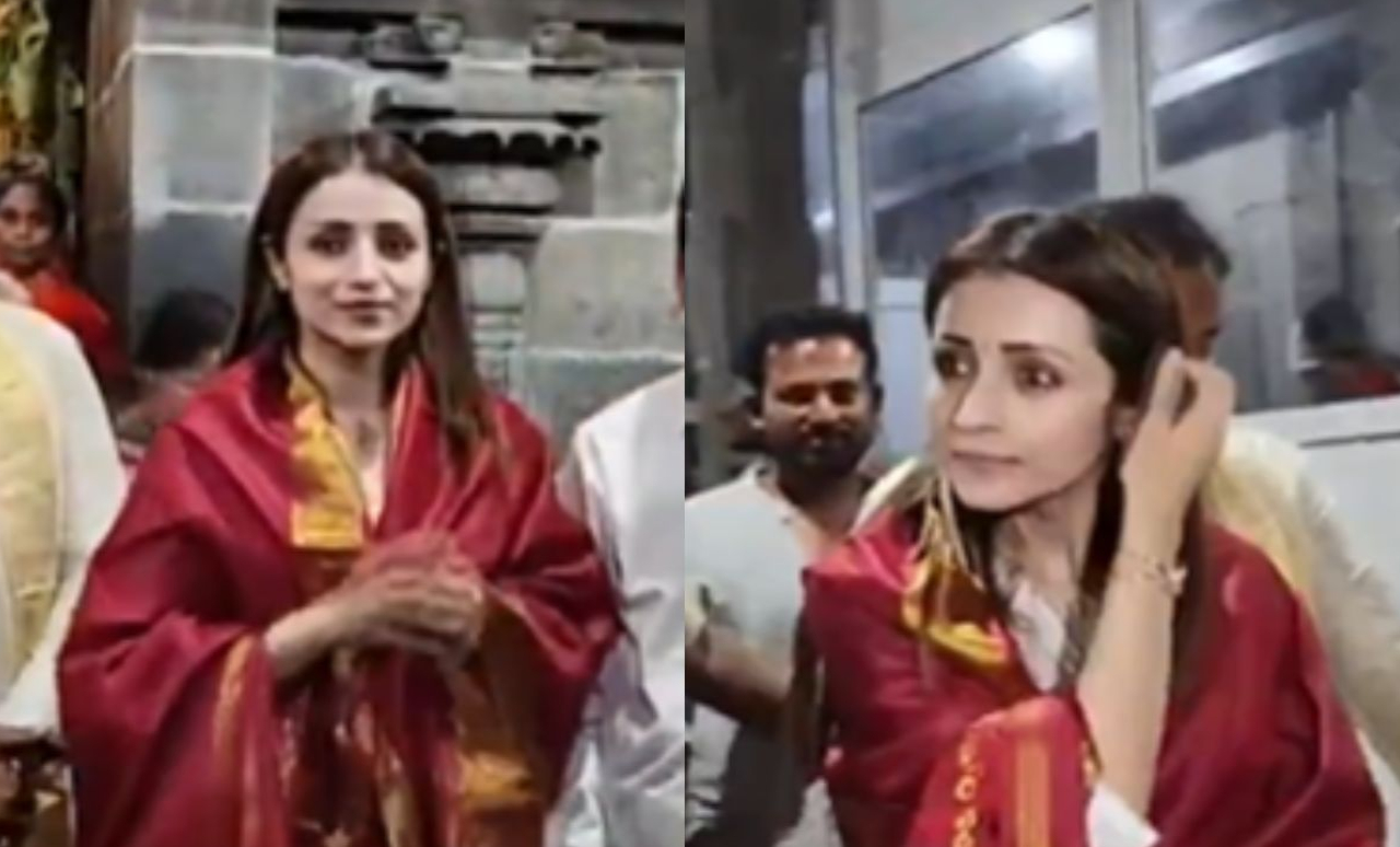 Trisha Krishnan offers prayers at Tirumala Temple on her birthday SH