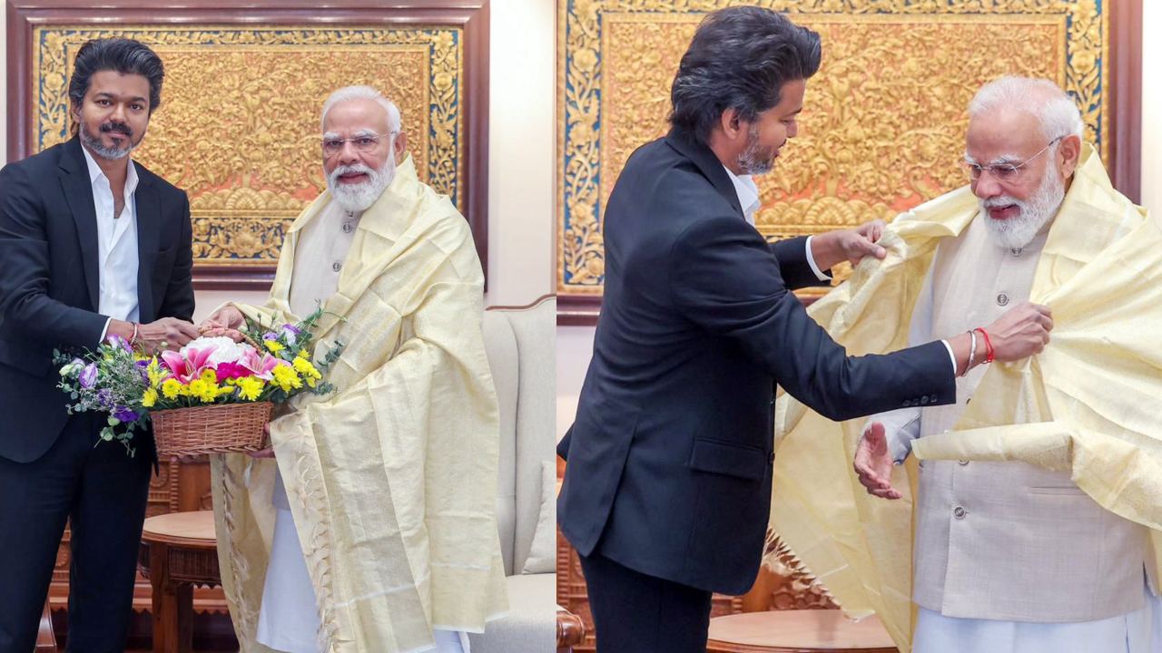 Vijay Narendra Modi : సీఎం అయ్యాక మొదటిసారి నరేంద్ర మోదీని కలిసిన విజయ్.. ఫొటోలు..