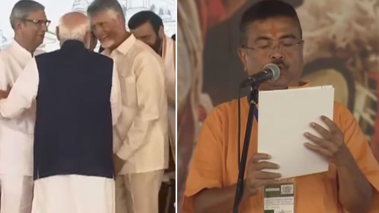 Suvendu Adhikari Oath Ceremony : బెంగాల్‌లో కొలువుదీరిన బీజేపీ సర్కార్.. సీఎంగా సువేందు అధికారి ప్రమాణం.. హాజరైన మోదీ, చంద్రబాబు