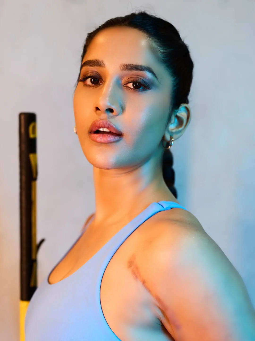 ismart shankar heroine nabha natesh gym suit look