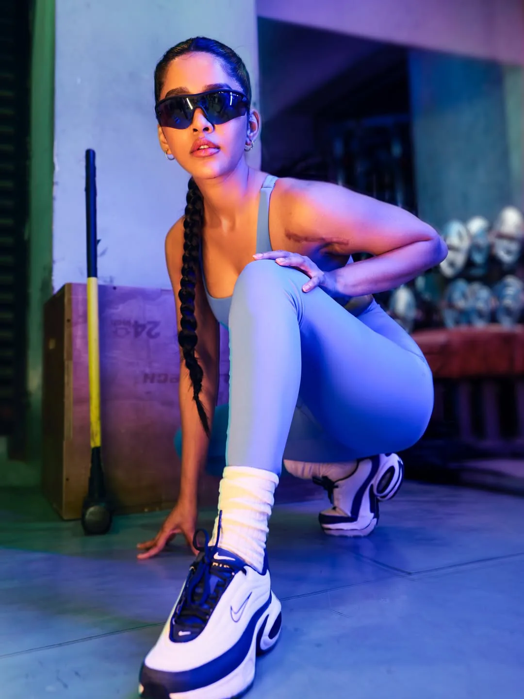 ismart shankar heroine nabha natesh gym suit look