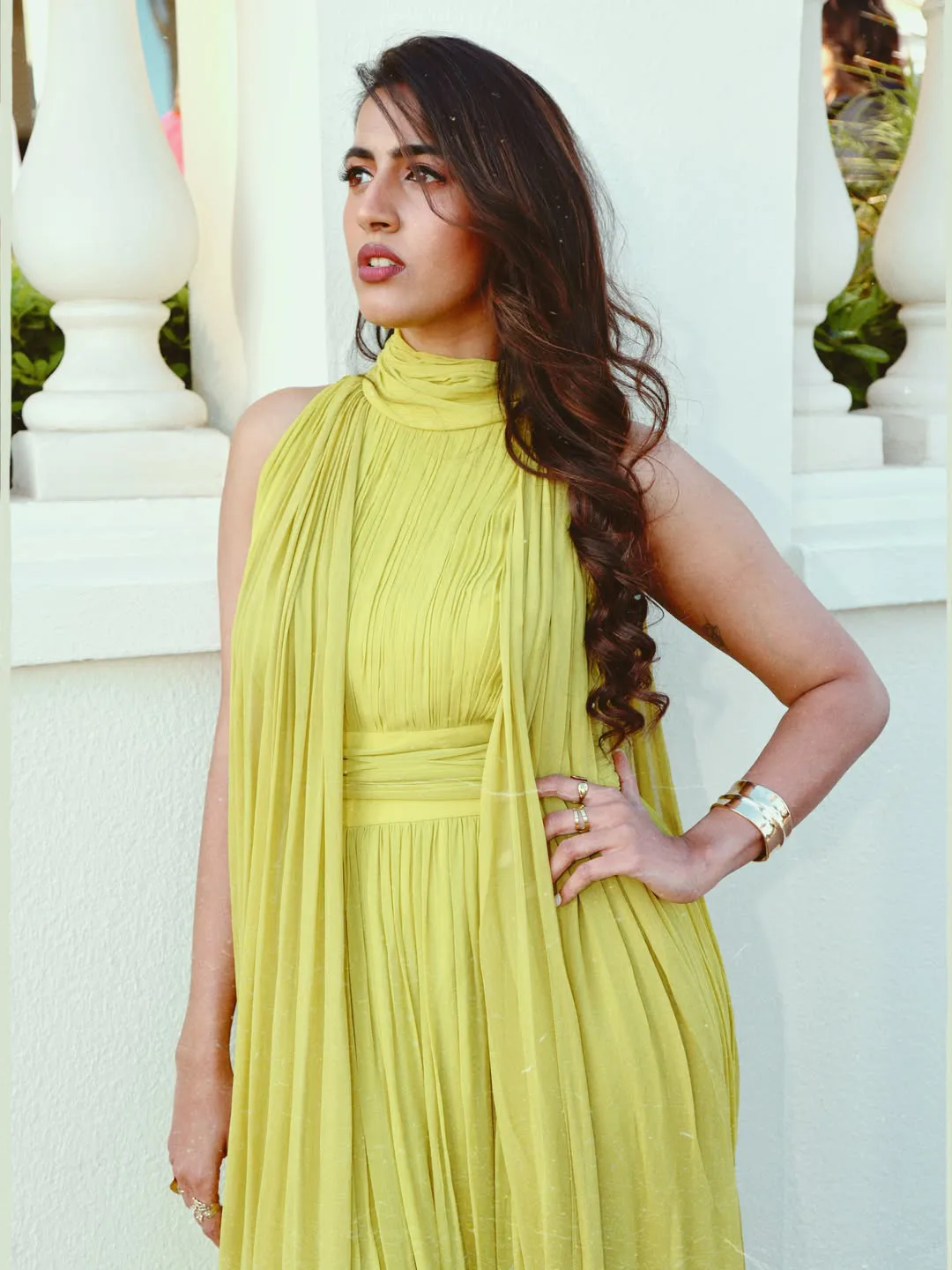 mega daughter niharika konidela stunning looks in green dress