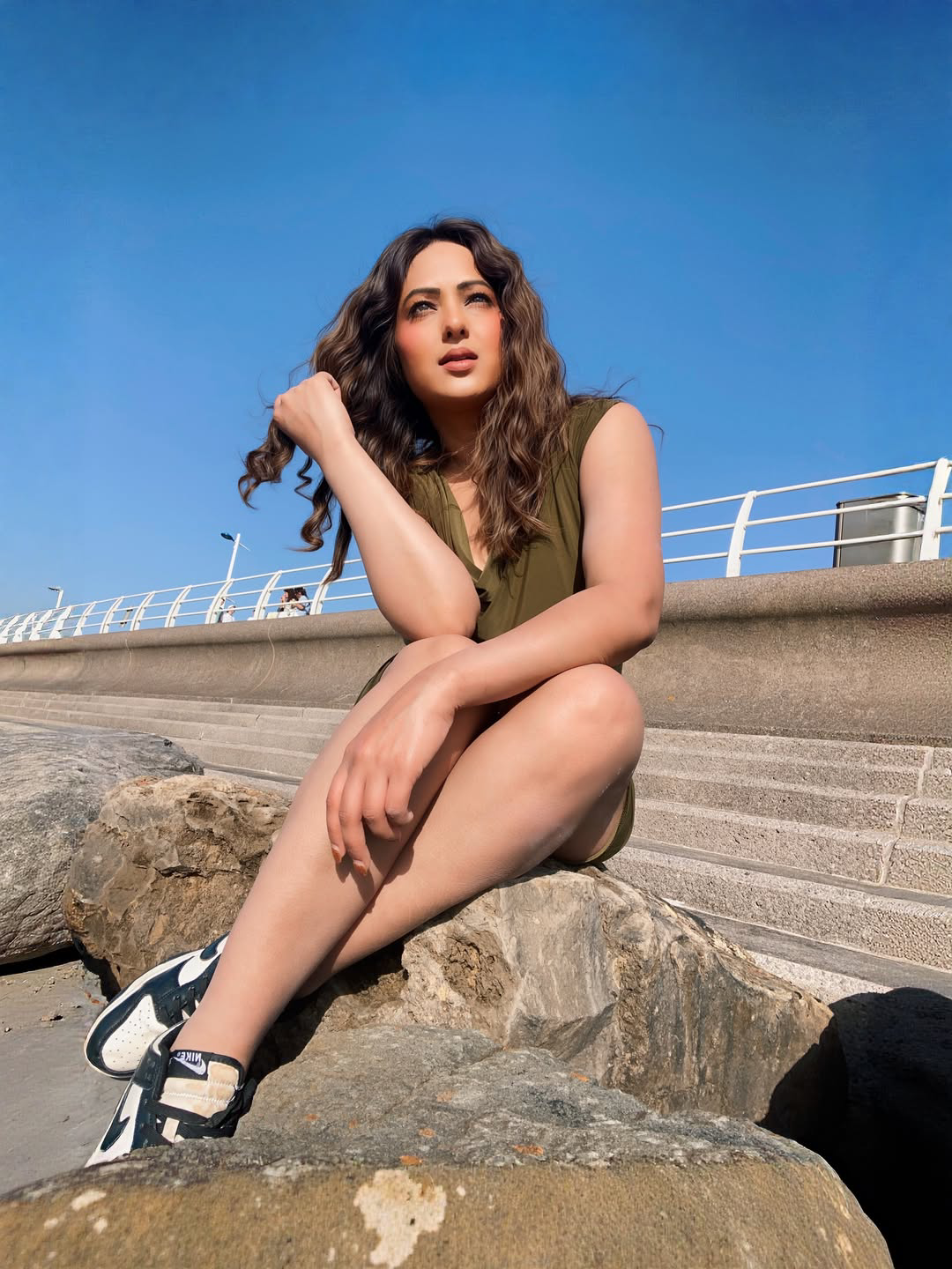 nikesha patel stunning looks in green dress