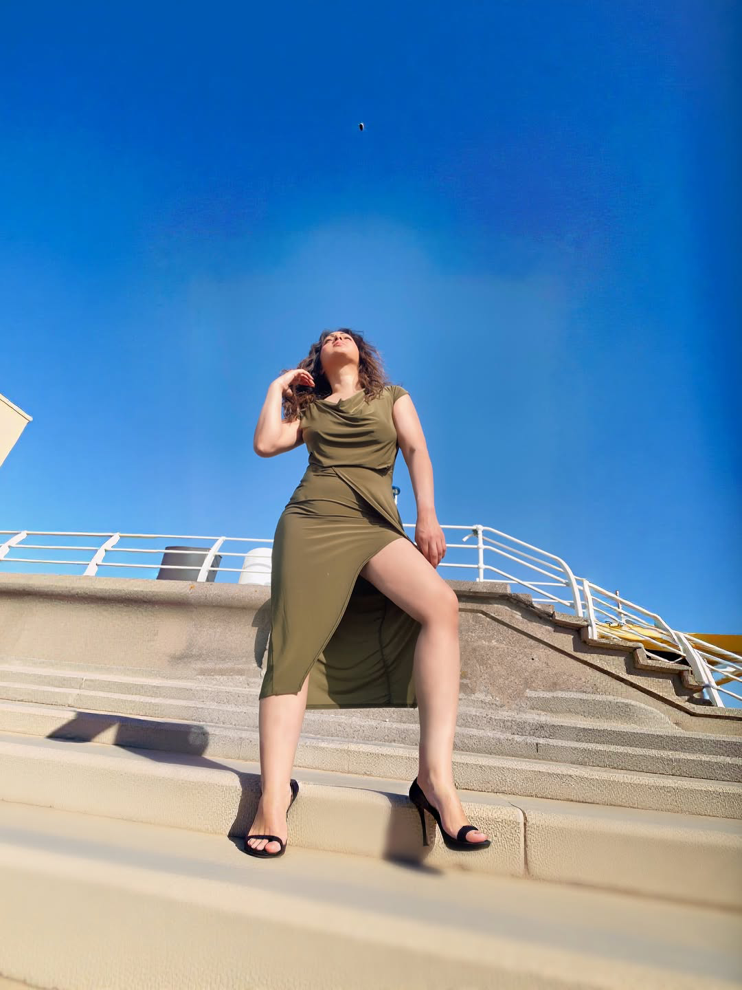 nikesha patel stunning looks in green dress