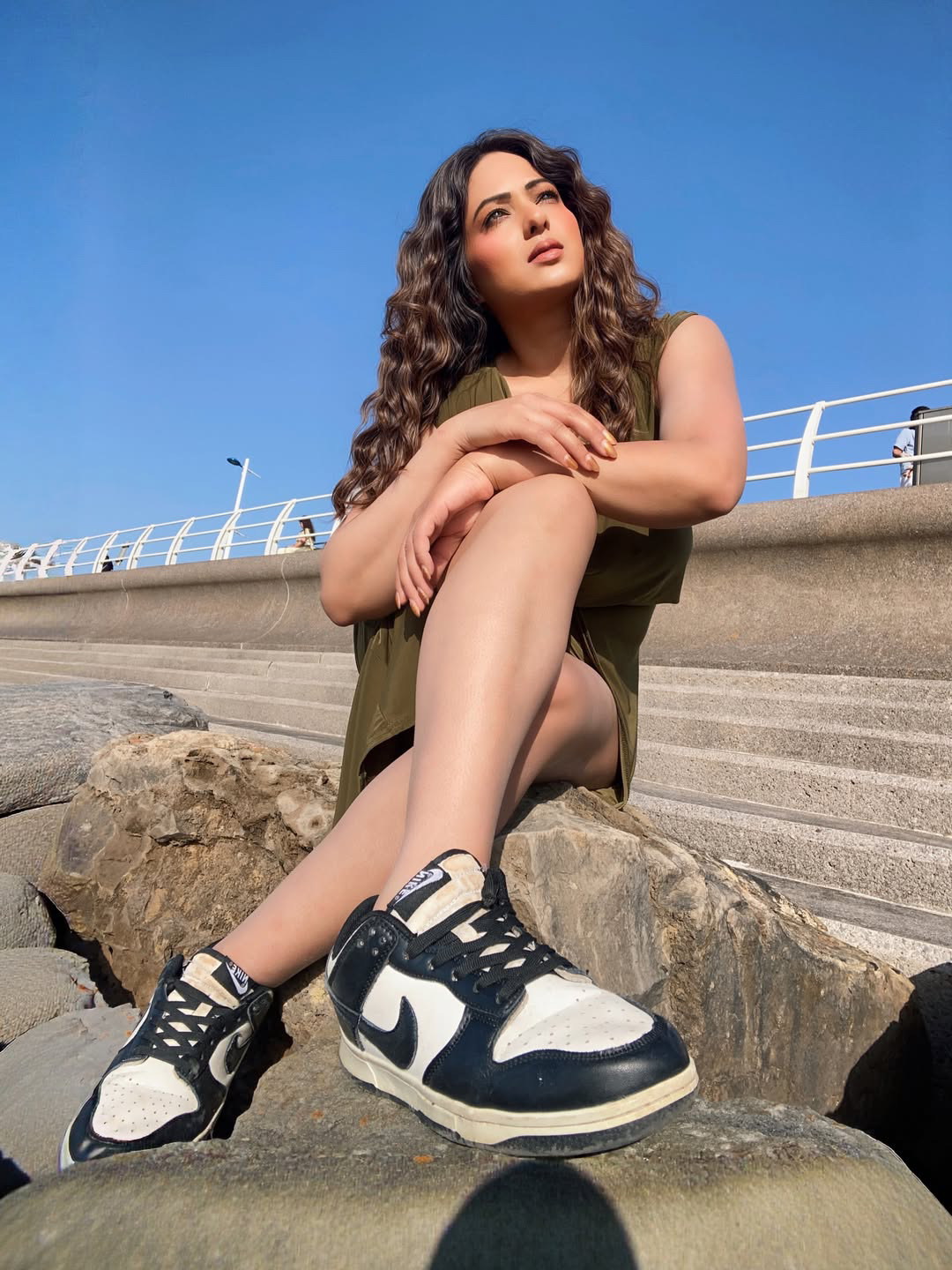nikesha patel stunning looks in green dress