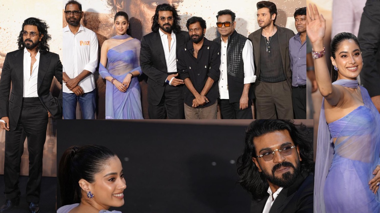 Peddi Trailer Launch Event : రామ్ చరణ్ ‘పెద్ది’ ట్రైలర్ లాంచ్ ఈవెంట్.. ఫొటోలు.. ముంబైలో పెద్ది హవా..