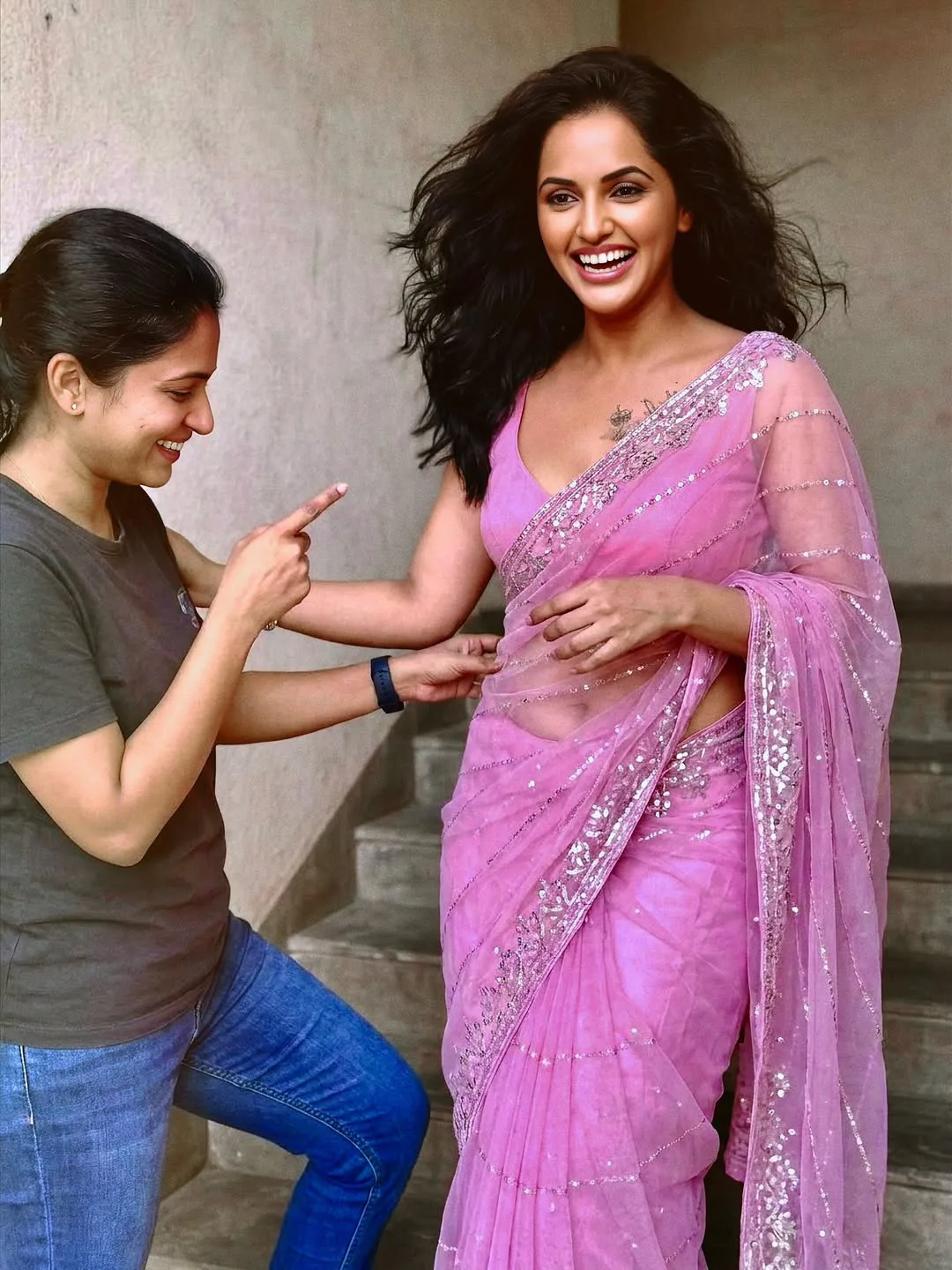 serial beauty jyoti poorvaj stunning looks in pink saree