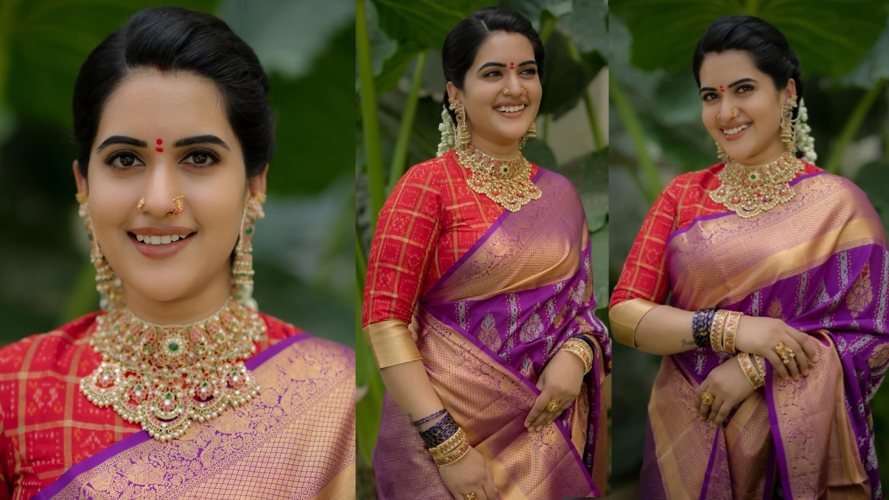 Anchor Sravanthi : భారీ హారంతో మిల‌మిలా మెరిసిపోతున్న యాంక‌ర్ స్రవంతి..