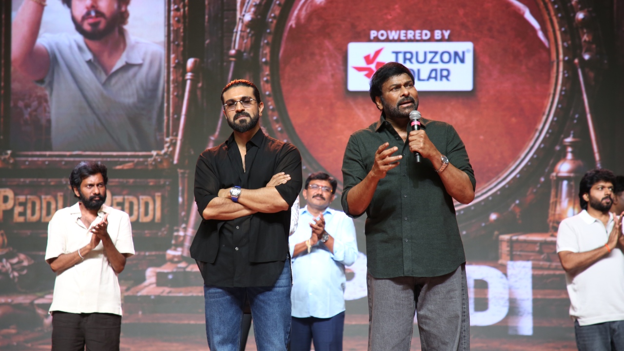Chiranjeevi Ram Charan Mega Moments in Peddi Block Buster Event