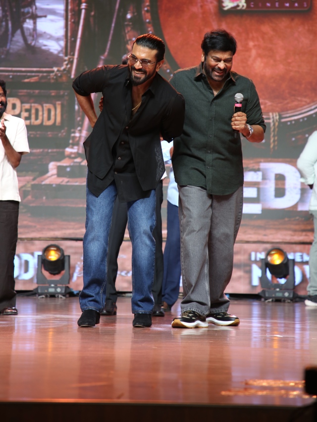 Chiranjeevi Ram Charan Mega Moments in Peddi Block Buster Event