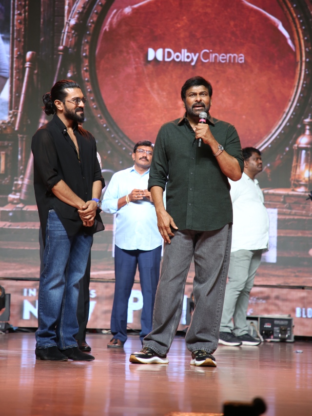 Chiranjeevi Ram Charan Mega Moments in Peddi Block Buster Event