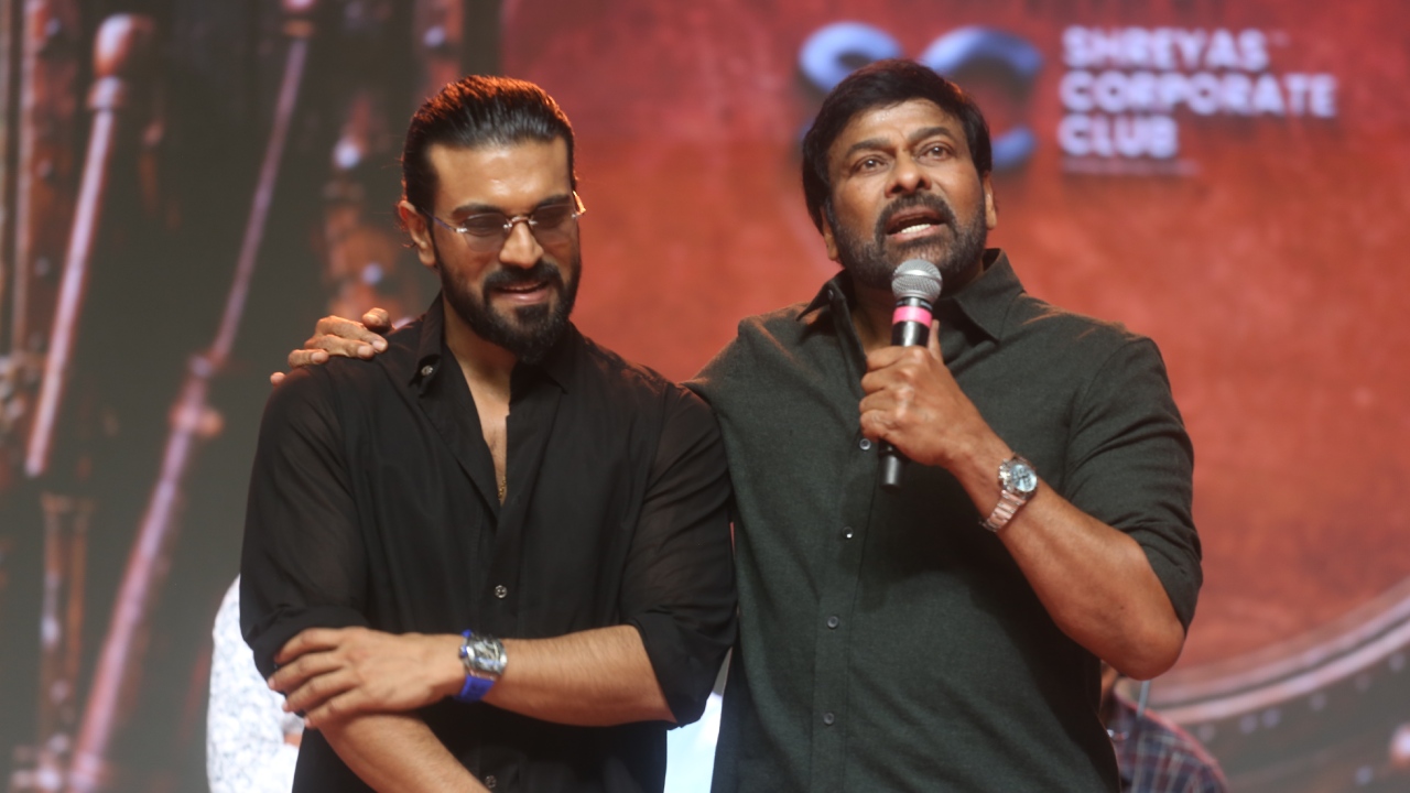 Chiranjeevi Ram Charan Mega Moments in Peddi Block Buster Event
