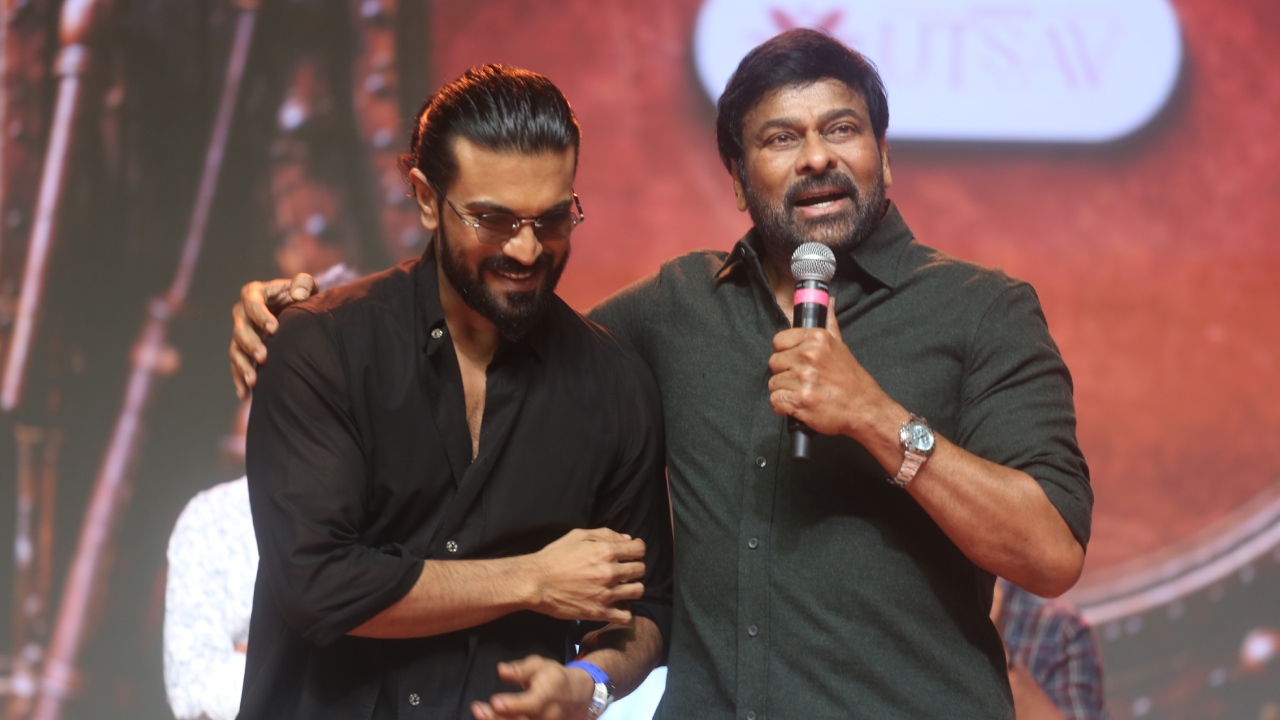 Chiranjeevi Ram Charan Mega Moments in Peddi Block Buster Event