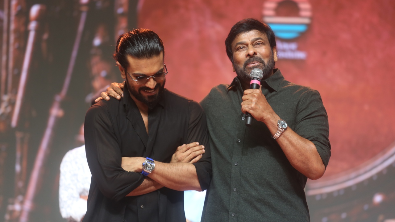 Chiranjeevi Ram Charan Mega Moments in Peddi Block Buster Event