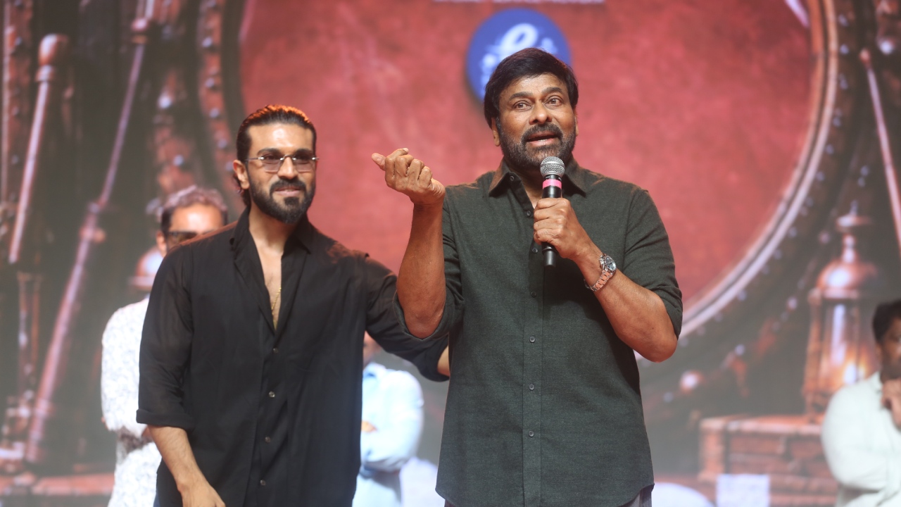 Chiranjeevi Ram Charan Mega Moments in Peddi Block Buster Event