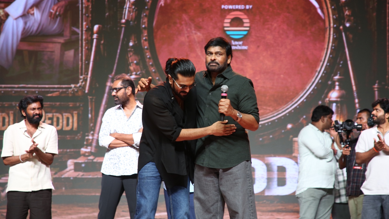 Chiranjeevi Ram Charan Mega Moments in Peddi Block Buster Event