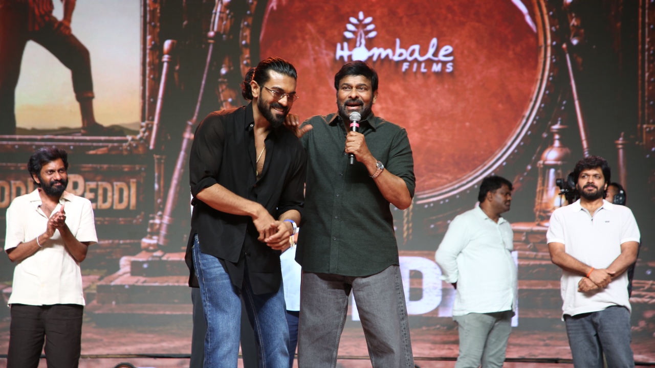 Chiranjeevi Ram Charan Mega Moments in Peddi Block Buster Event