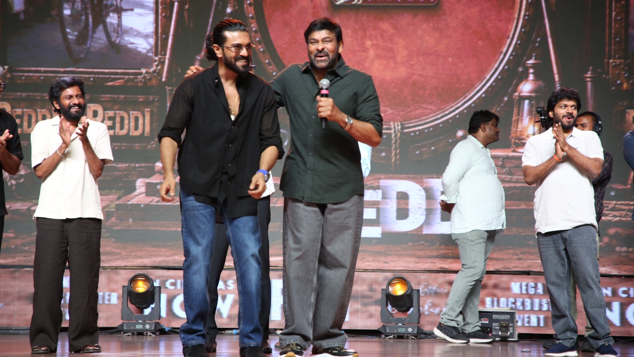 Chiranjeevi Ram Charan Mega Moments in Peddi Block Buster Event