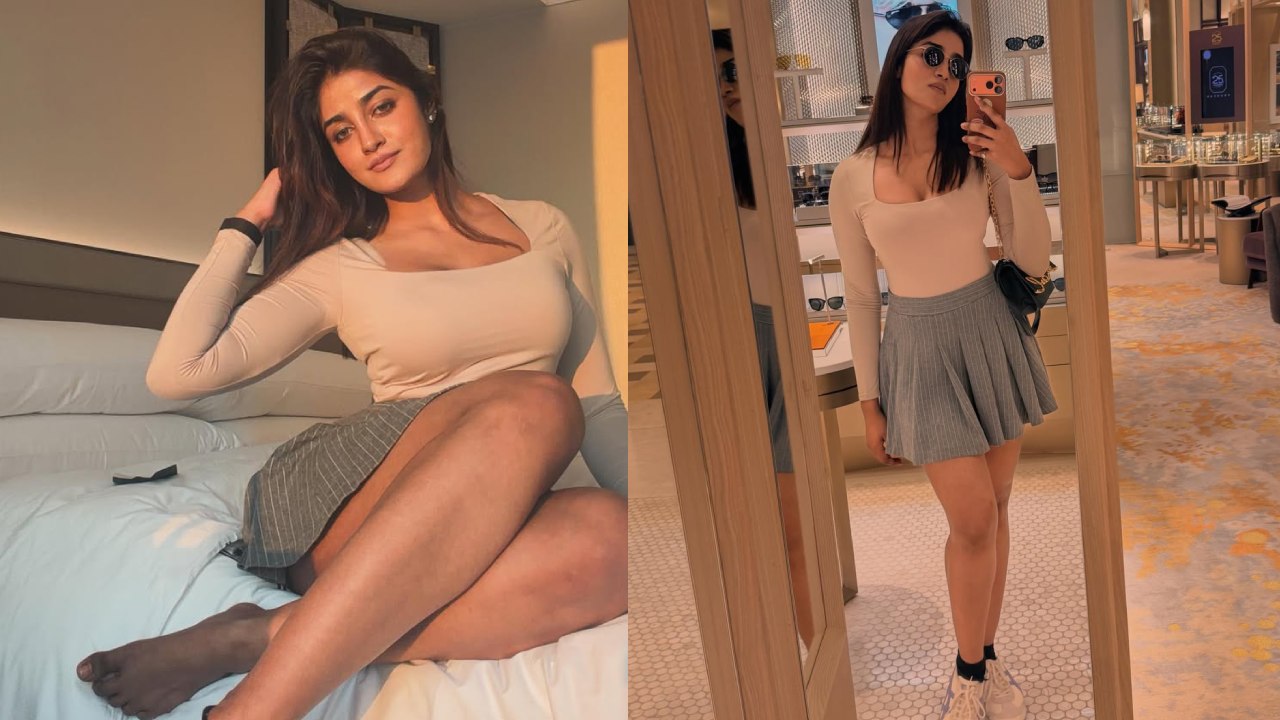 Dimple Hayathi : షార్ట్ స్కర్ట్ లో డింపుల్ హయతి.. క్యూట్ ఫొటోలు..