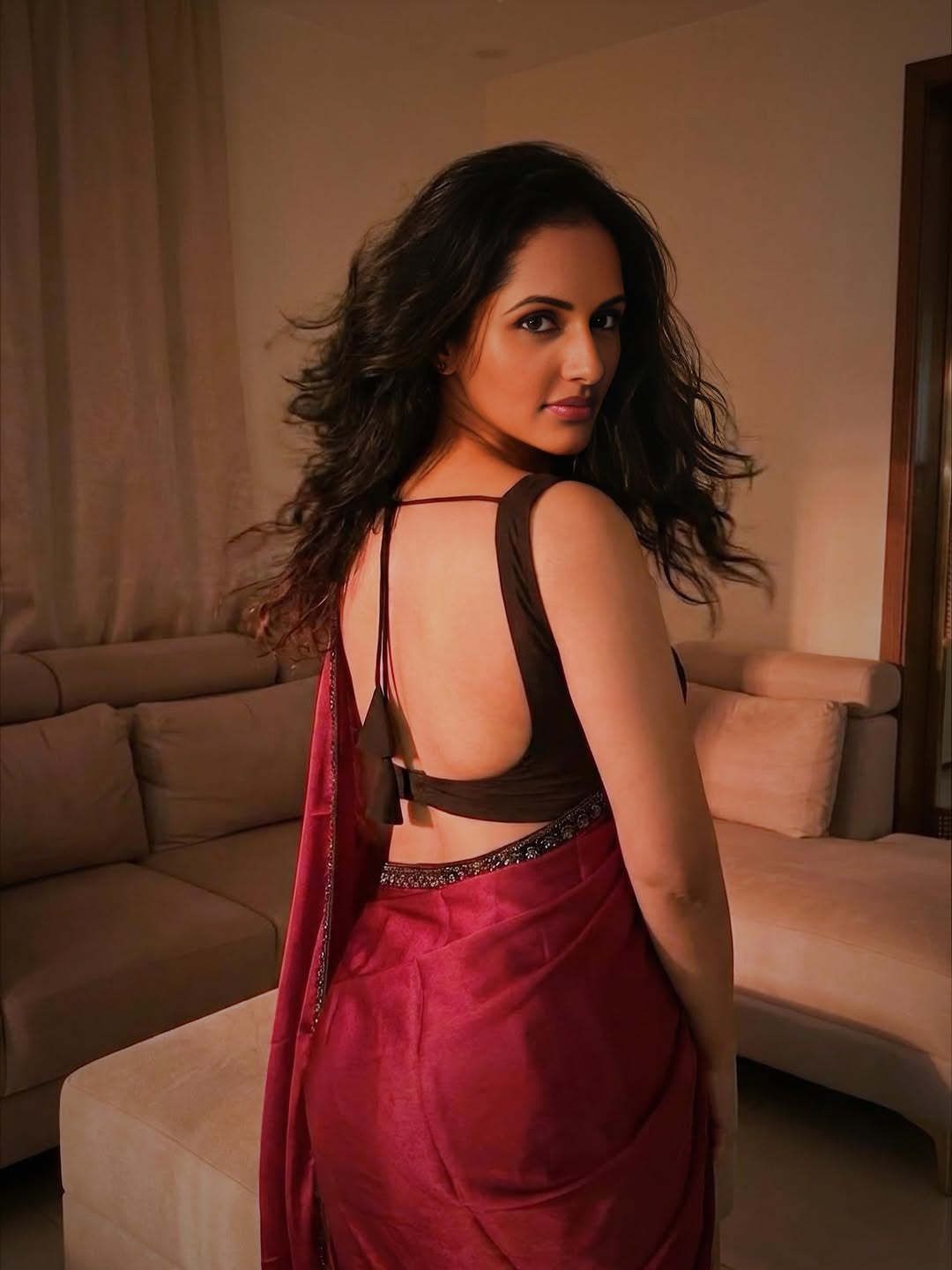 Jyoti Poorvaj Shines in Red Saree