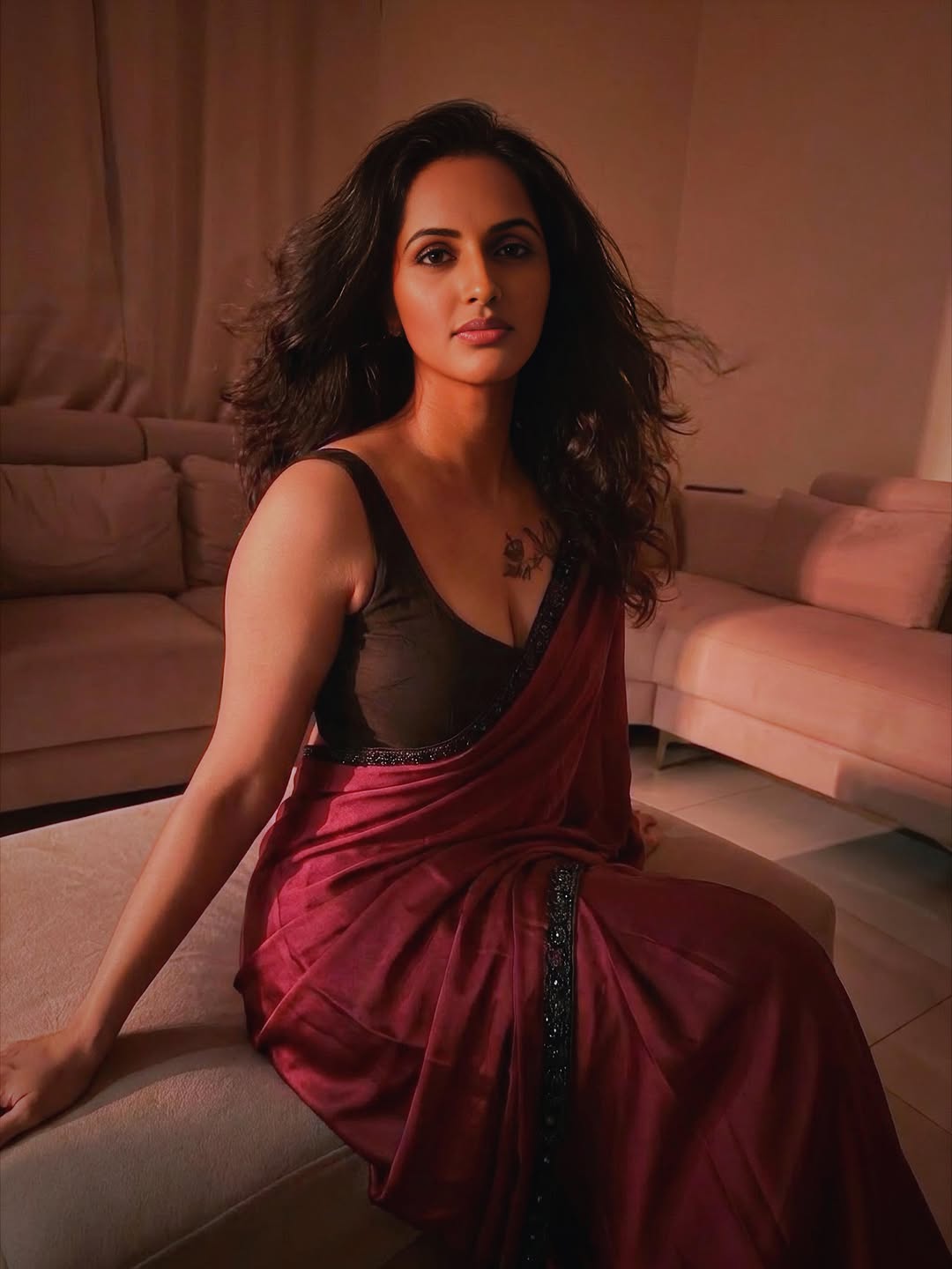 Jyoti Poorvaj Shines in Red Saree