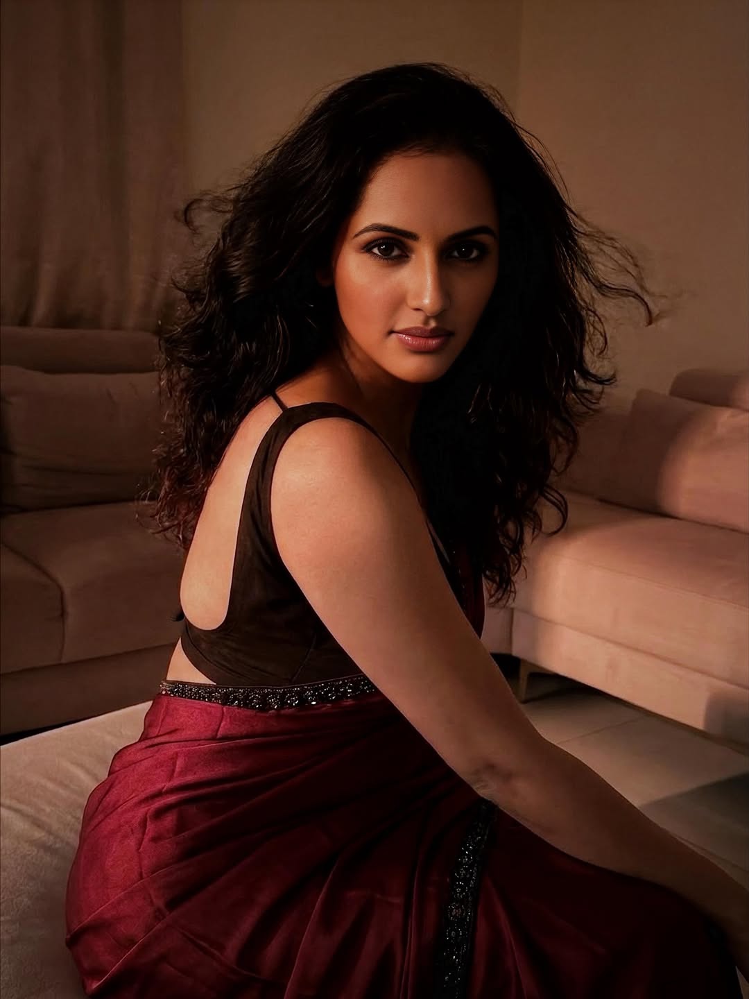 Jyoti Poorvaj Shines in Red Saree