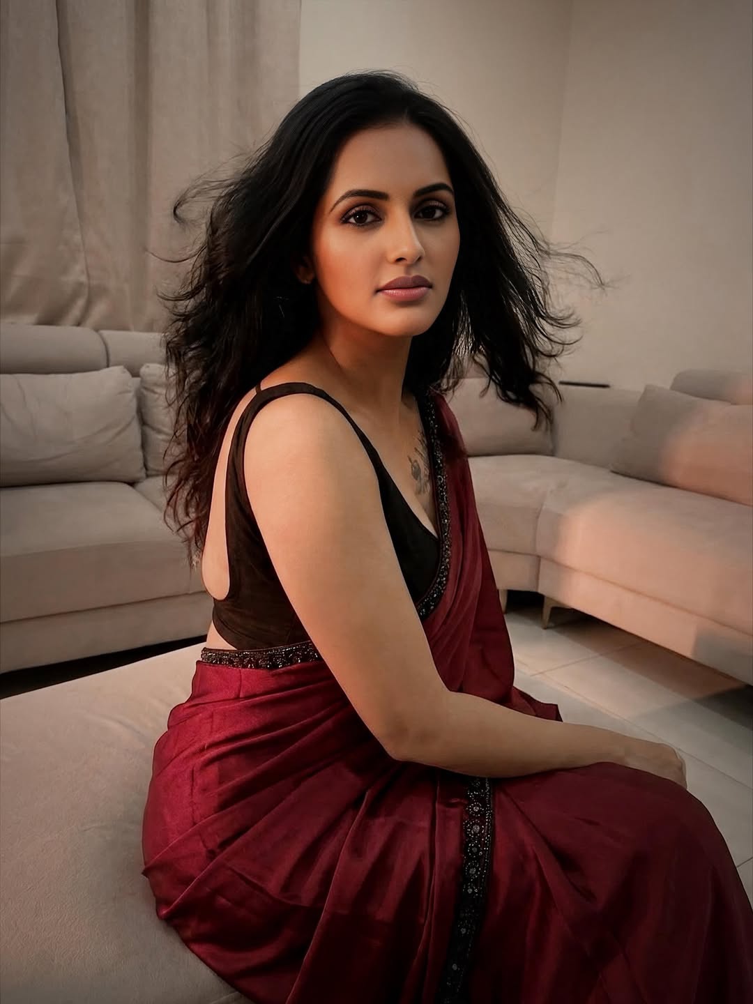 Jyoti Poorvaj Shines in Red Saree