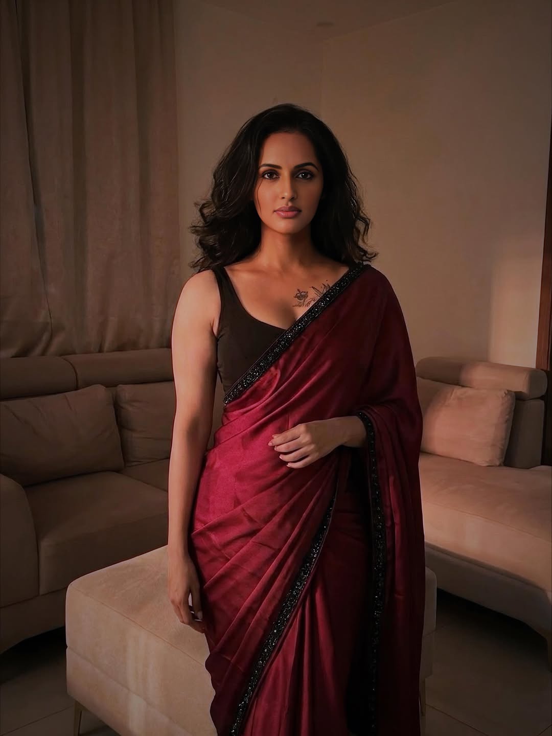 Jyoti Poorvaj Shines in Red Saree
