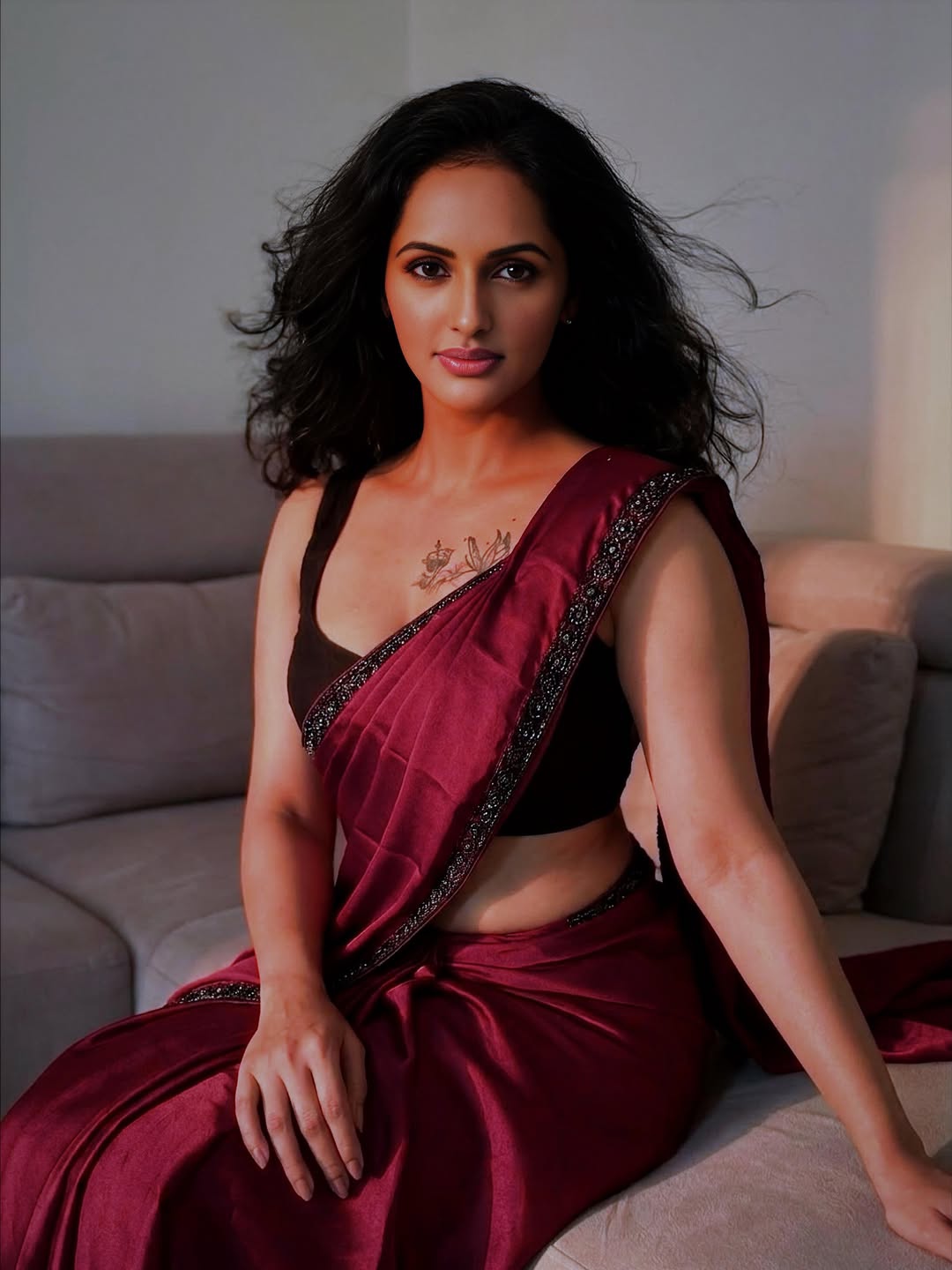 Jyoti Poorvaj Shines in Red Saree