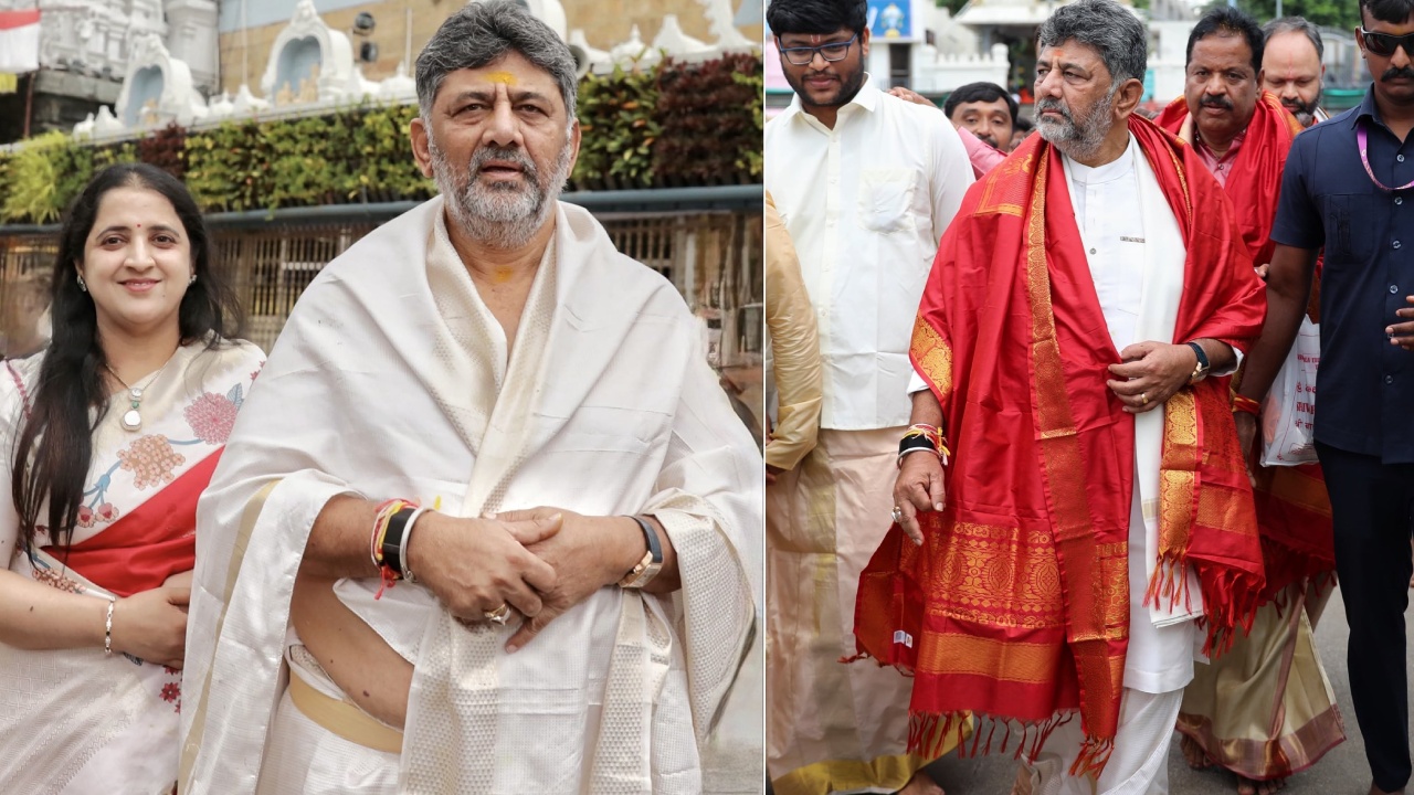 Karnataka CM DK Shivakumar : తిరుమల శ్రీవారిని దర్శించుకున్న కర్ణాటక సీఎం డీకే శివకుమార్.. ఫొటోలు వైరల్