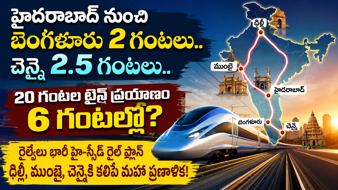 Mega High-Speed Rail Plan : రైలు ఎక్కితే చాలు.. హైదరాబాద్ నుంచి బెంగళూరు 2 గంటలు.. చెన్నై 2.5 గంటలు.. రైల్వేల మెగా ప్లాన్!