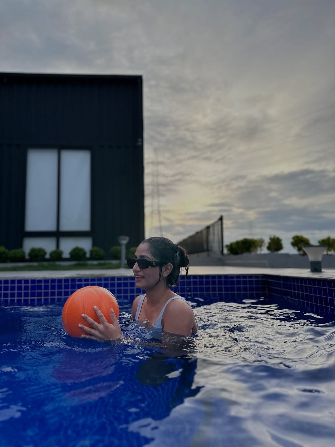 Nayani Pavani Enjoying in Swimming Pool