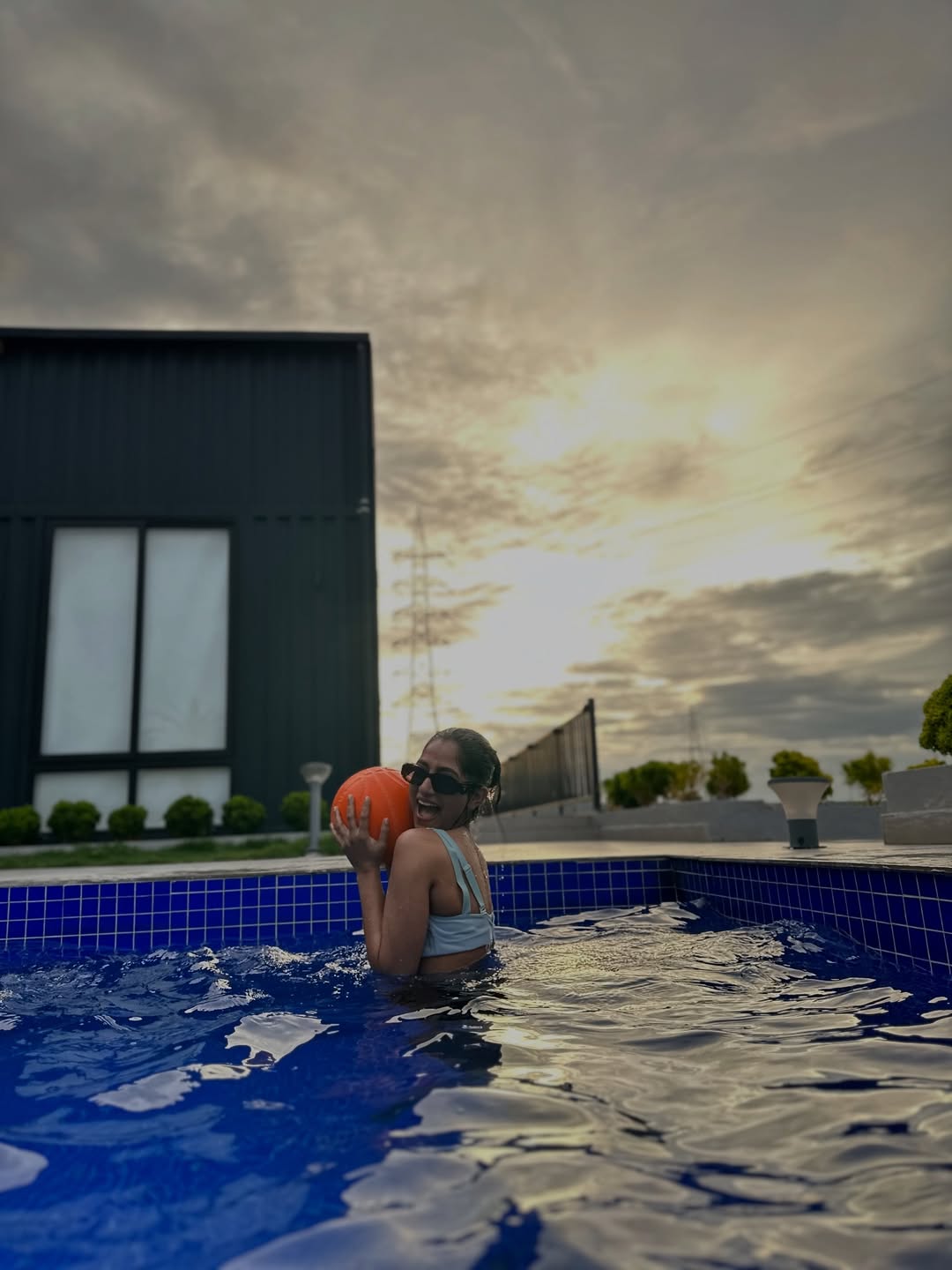 Nayani Pavani Enjoying in Swimming Pool