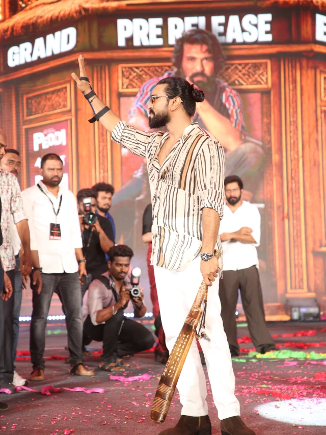 Ram Charan Photos from Peddi Pre Release Event