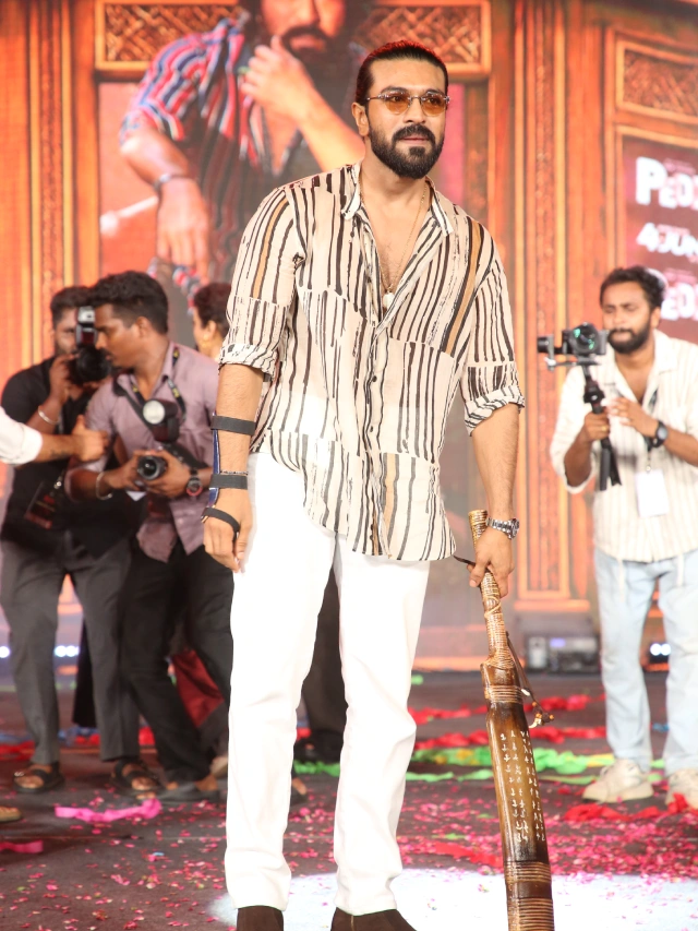 Ram Charan Photos from Peddi Pre Release Event