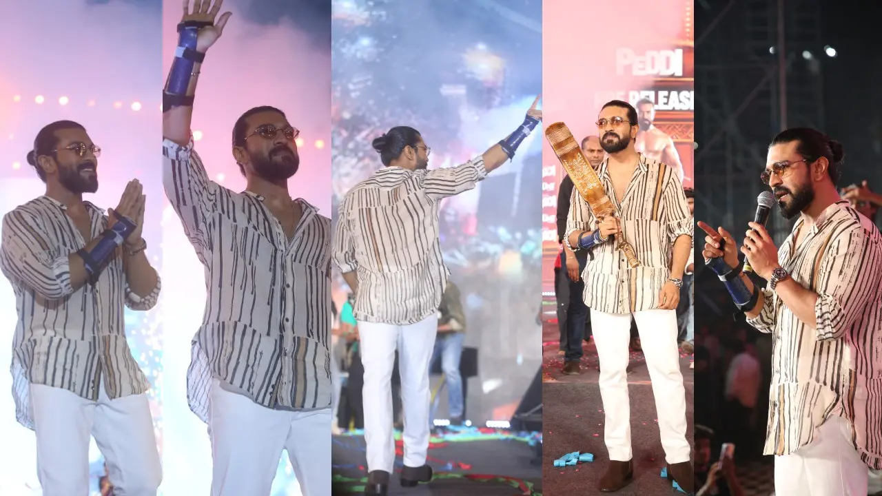 Ram Charan Photos from Peddi Pre Release Event
