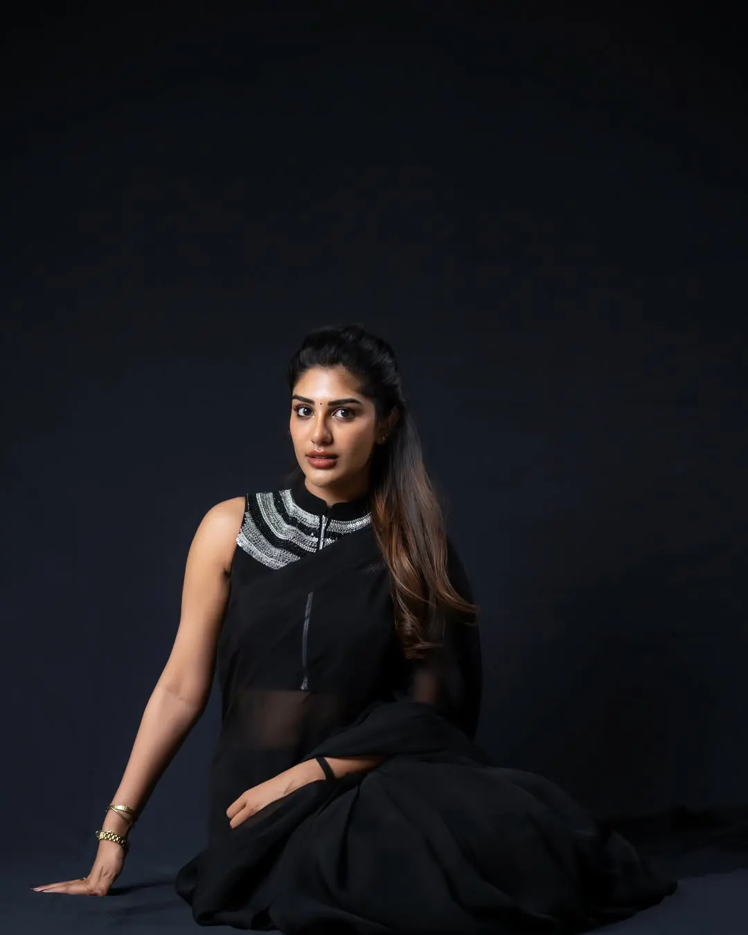 Supritha Stunning Looks in Black Saree